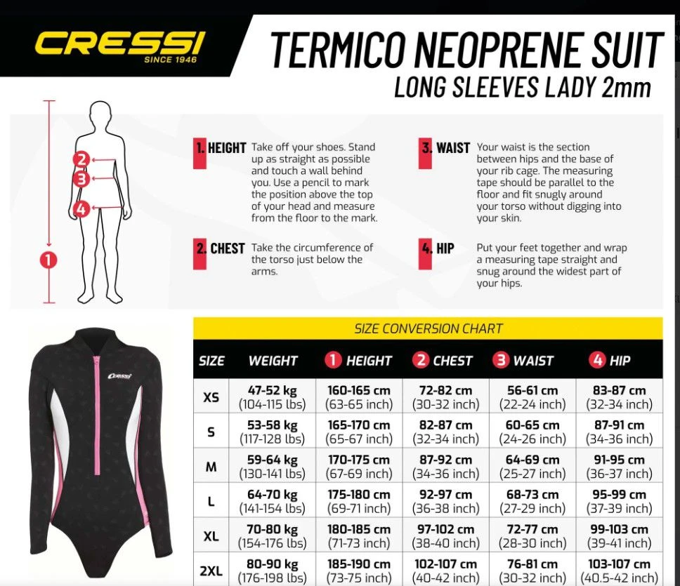 Maillot Néoprene Cressi Termico à Manches Longues Femme 2 Mm – Image 7